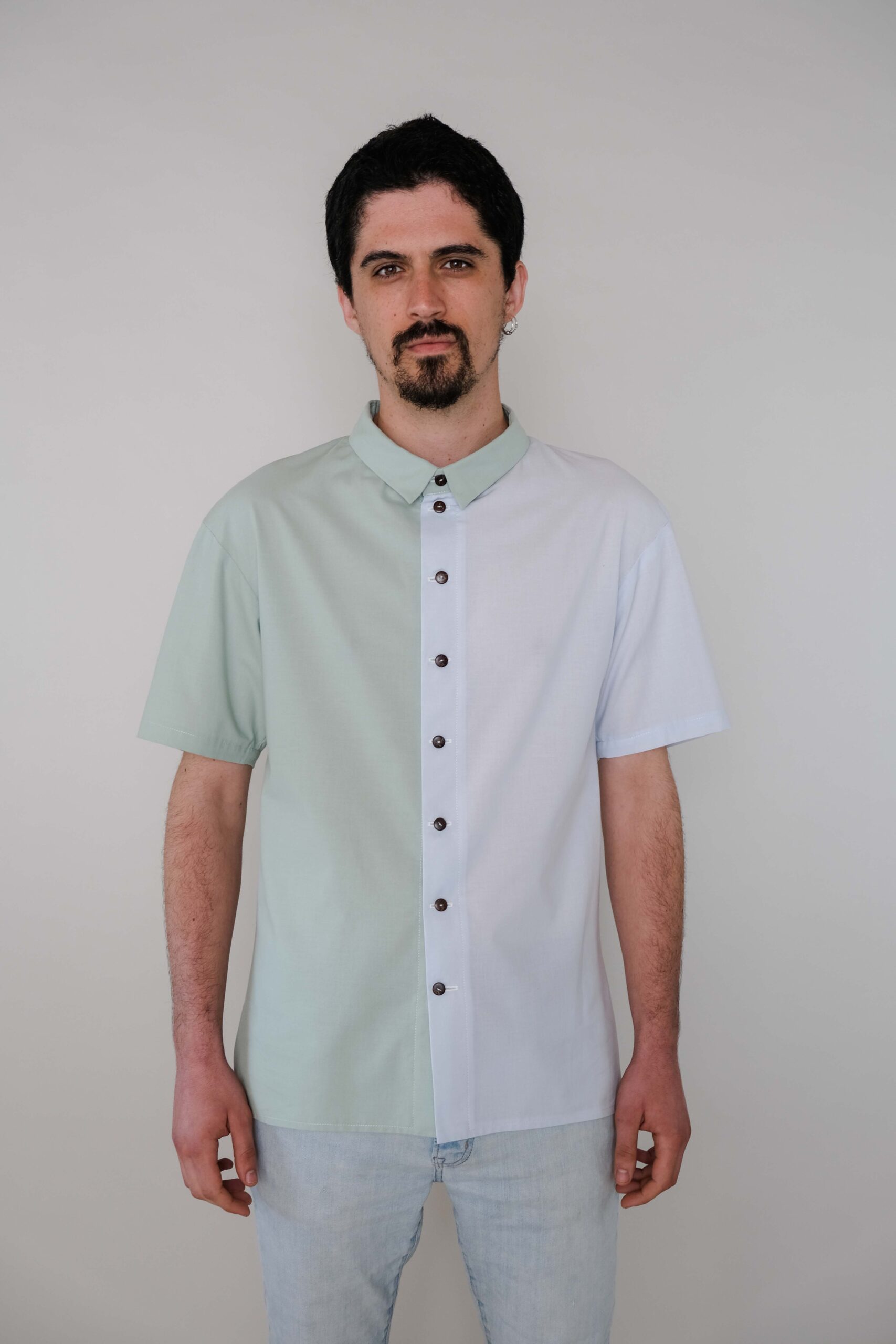 Camisa bicolor masculina